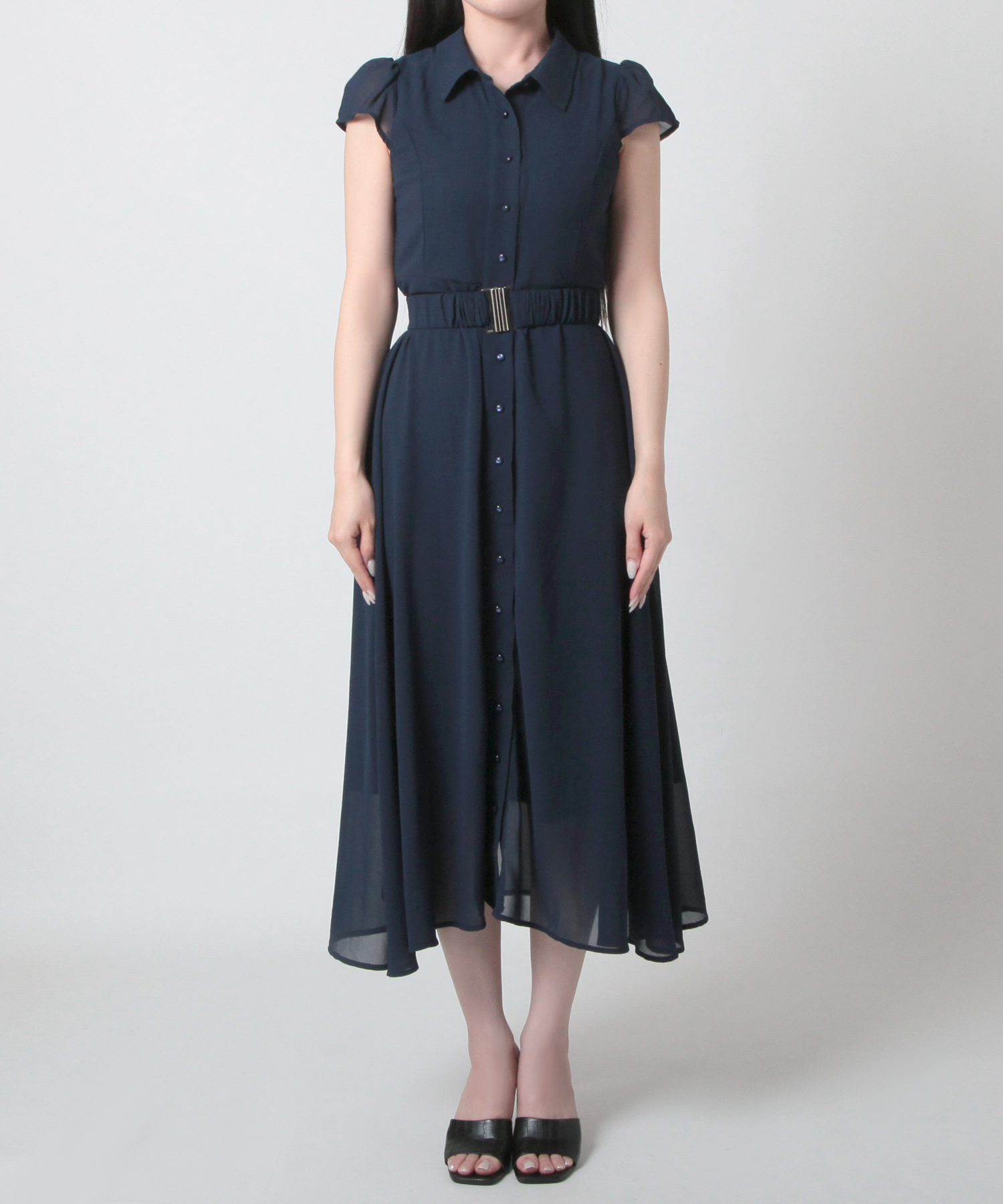 ジュリアブティック JULIA BOUTIQUE ベルト付きシャツワンピース