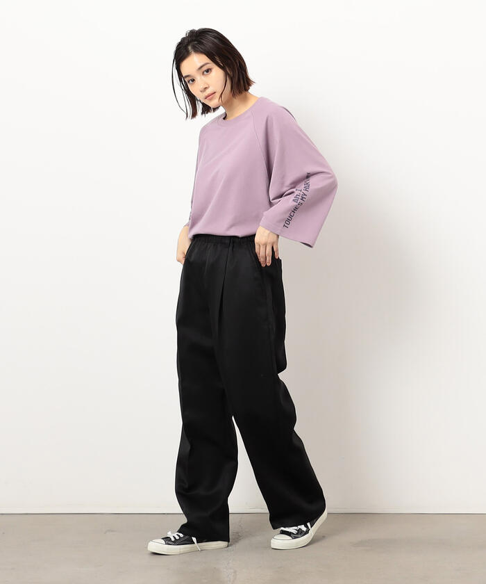 ポリエステルウールツイル タックテーパードパンツ | maison