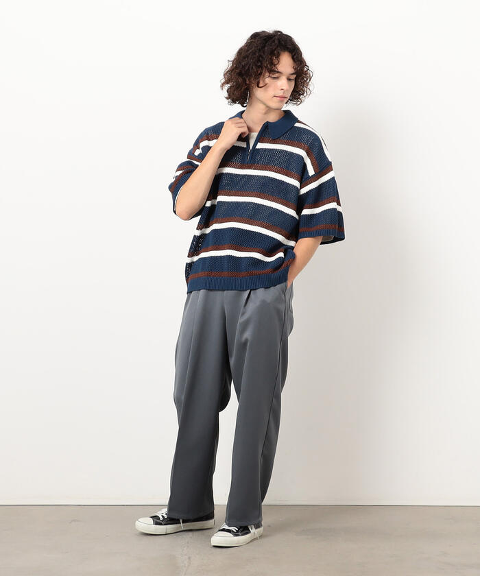 ポリエステルツイルタックテーパードパンツ(506424267