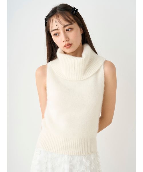 snidel フォックスアルパカショートカーディガン ピンク