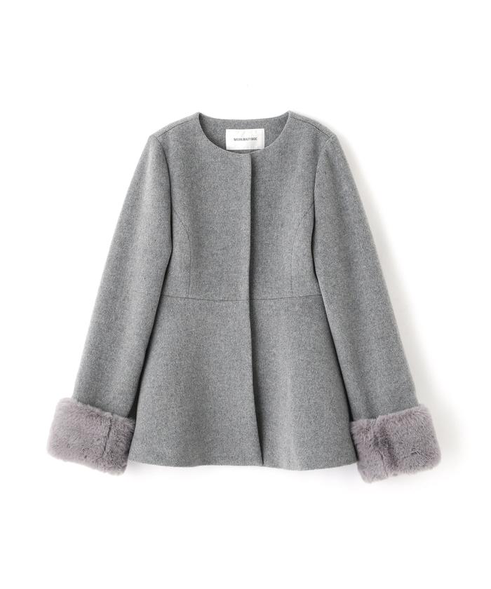 フェイクファースリーブペプラムコート 24AW(506514599