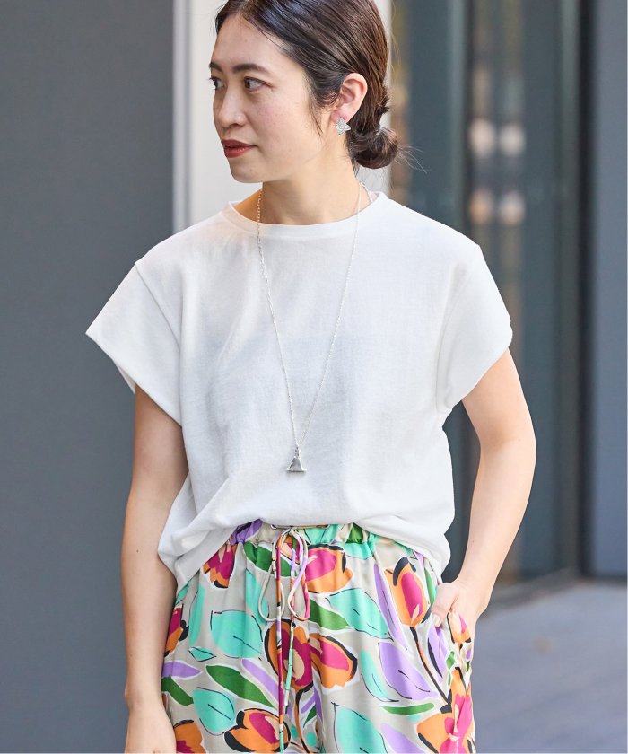 IENA　シアーミニ裏毛 Tシャツ　ホワイト 追加》シアーミニ裏毛 Tシャツ（Tシャツ/カットソー）｜IENA