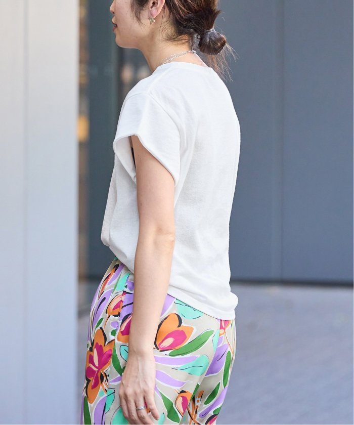 IENA　シアーミニ裏毛 Tシャツ　ホワイト 追加》シアーミニ裏毛 Tシャツ（Tシャツ/カットソー）｜IENA