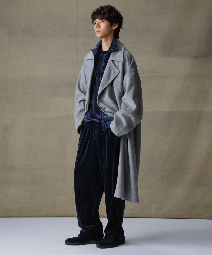 【新品未開封】[マフラー付 ]メリノウール ダブルフェイス コート マフラー付き》メリノウール ダブルフェイス セミダブル