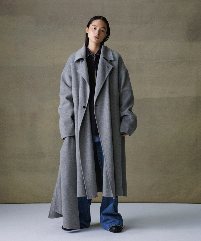 新品未使用　アダムエロペ マフラー付き》メリノウール ダブルフェイスコート ADAM ET ROPE' ステンカラーコート コート 「マフラー付き