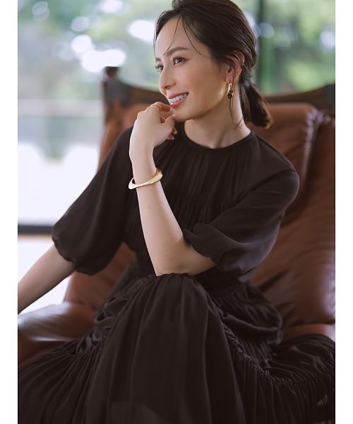 セール】シフォンギャザーティアードワンピース（ワンピース
