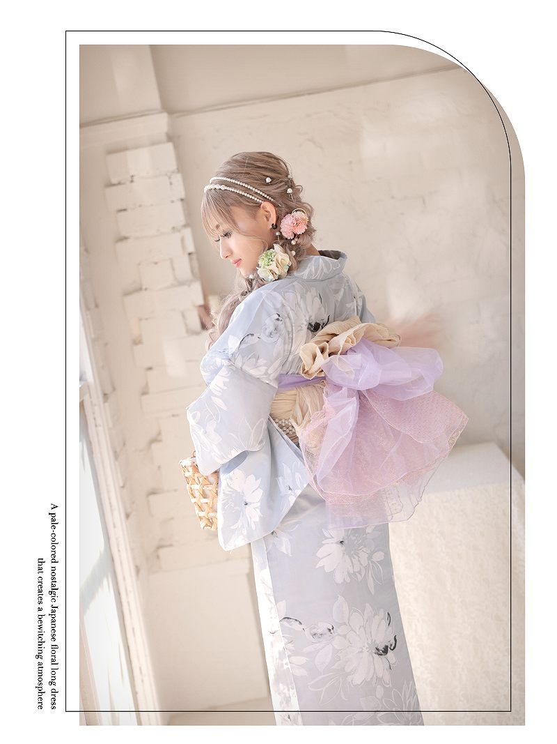 新品未使用】LLサイズ浴衣 トールサイズ 小花 ストライプ