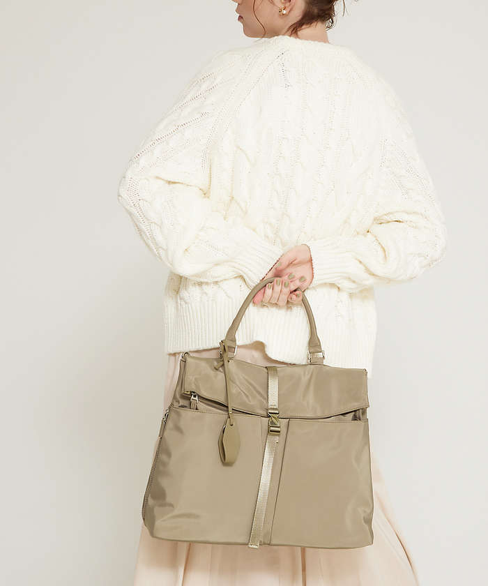 美品 LOWELL things ブラックナイロン トートバッグ 大容量 セール 20%OFF】Ability/ナイロンBELTEDワンハンドルトート