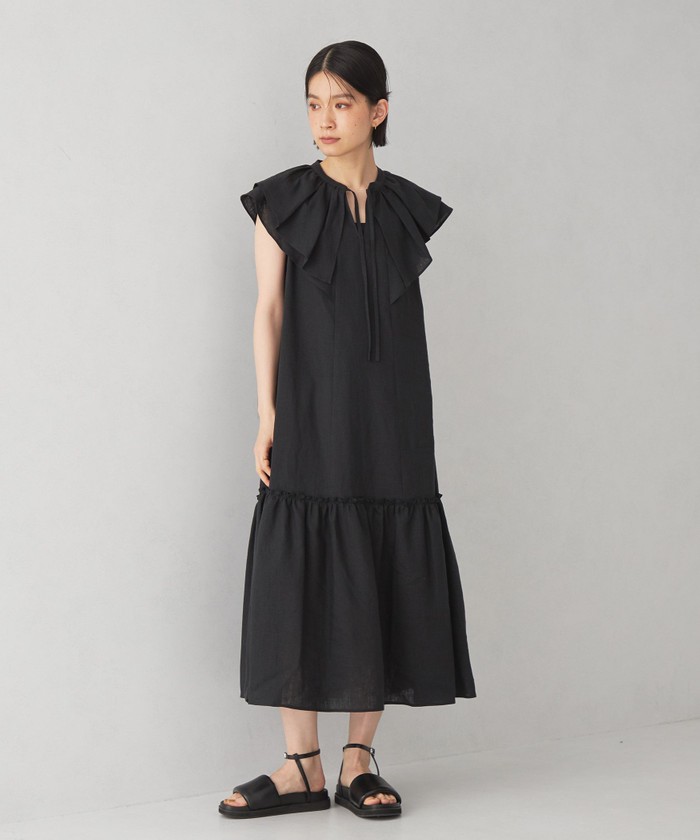 【NEW限定品】 セール 30%OFF】＜EMMEL REFINES＞EM スキッパーフリル ワンピース