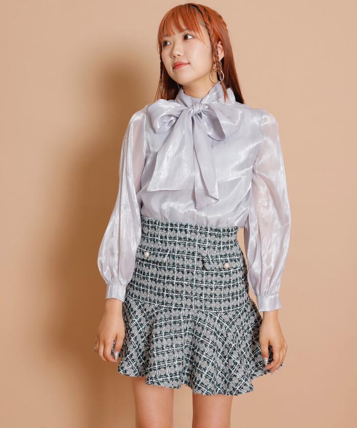 セール 50%OFF】シャイニーボウタイブラウス(505639837