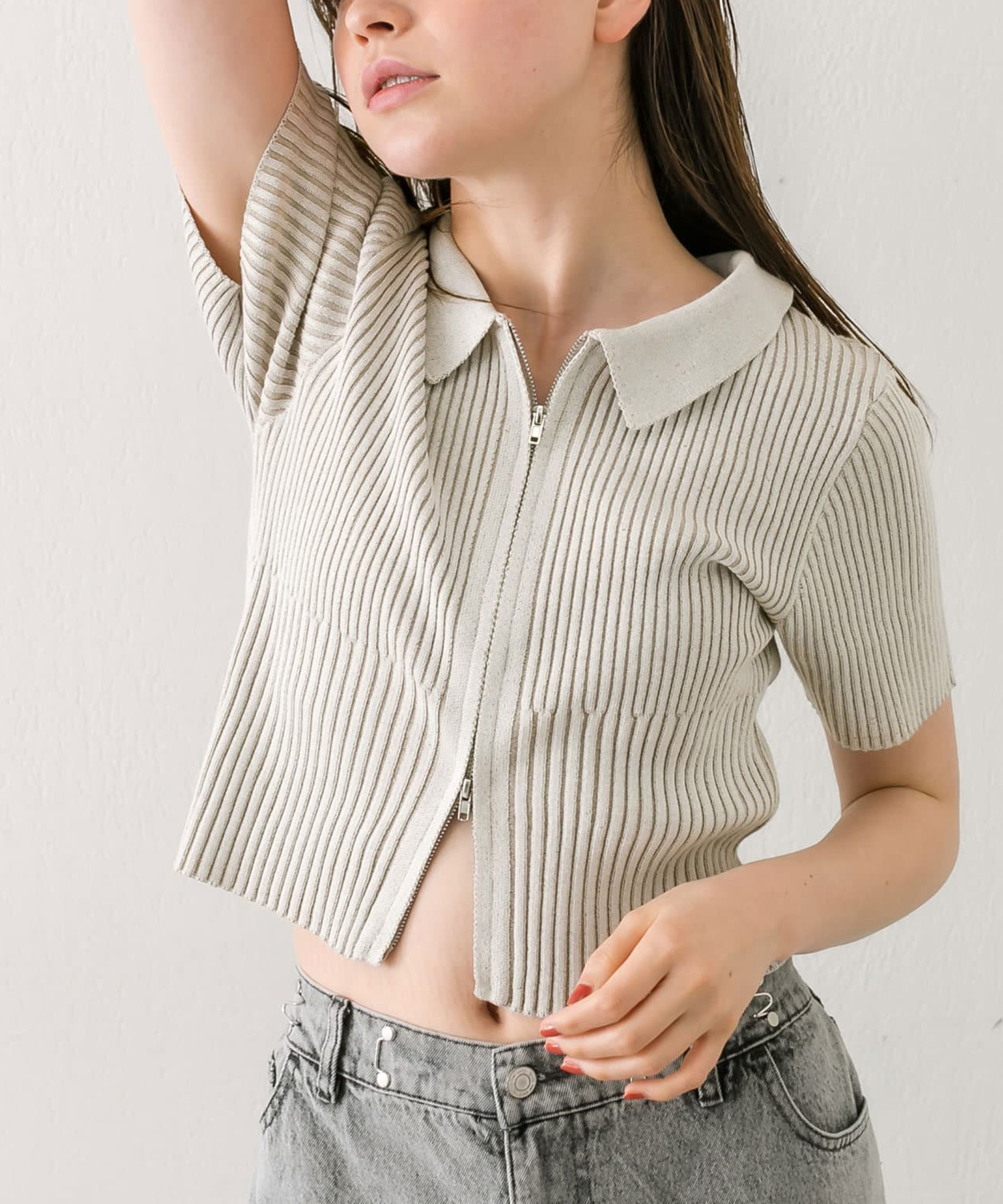 美品 デイジーリン DAISY LIN ニット セーター ショートスリーブ パフスリーブ コットン トップス レディース 38 白 美品 デイジーリン DAISY LIN ニット セーター ショートスリーブ