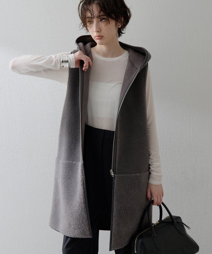 新品　ウィムガゼット 【THE PAUSE】フェイクレザーロングジレ Whim Gazette(ウィム ガゼット)の【THE PAUSE】フェイクレザー