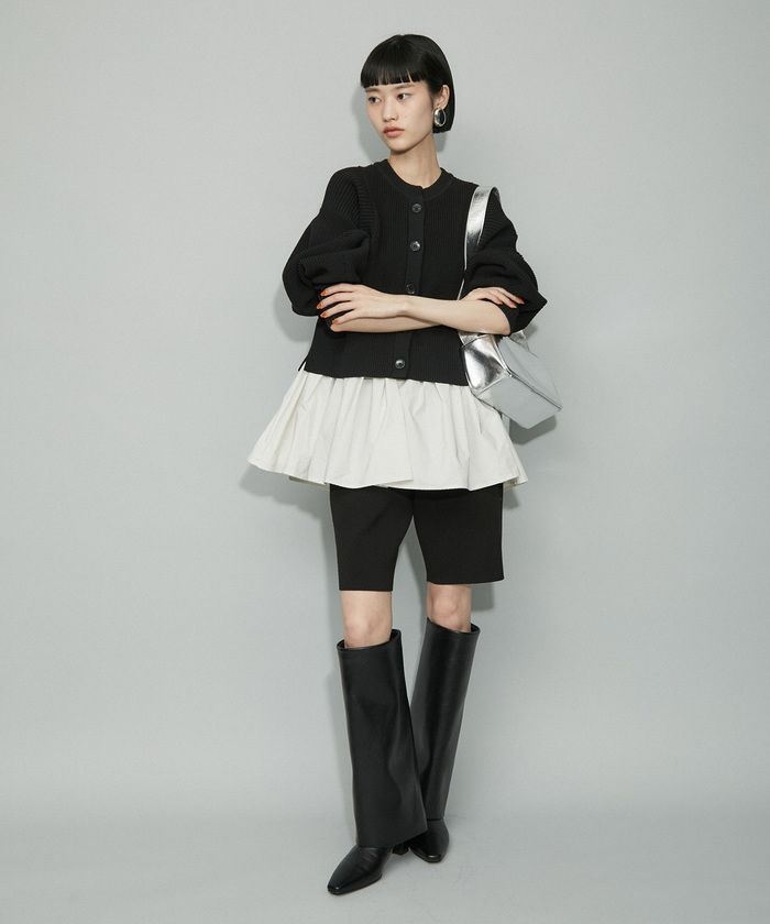 24 新品タグ付き ADAM ET ROPE ペプラムコンビニットカーディガン ADAM ET ROPÉ FEMME(アダム エ ロペ ファム) / 【WEB限定・新色