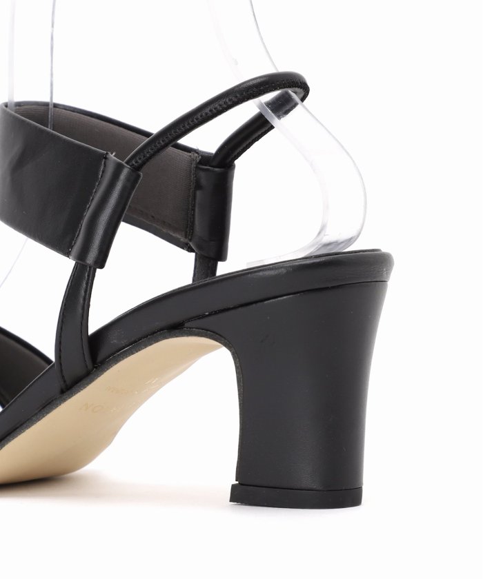 美品】ルタロン 6センチゴムストラップサンダル黒SSサイズ