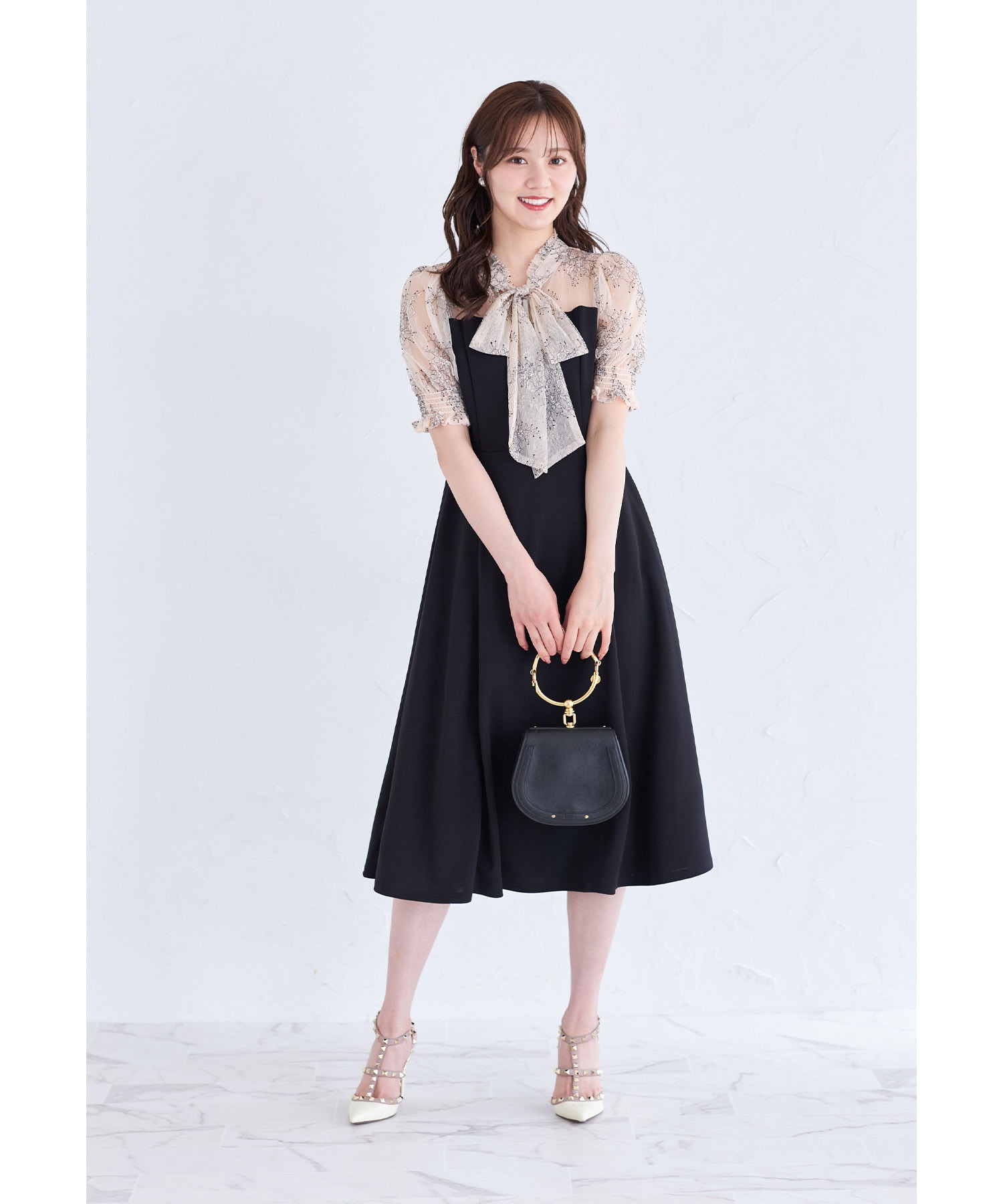 ニットドッキングドットワンピース | DRESS | OBLI