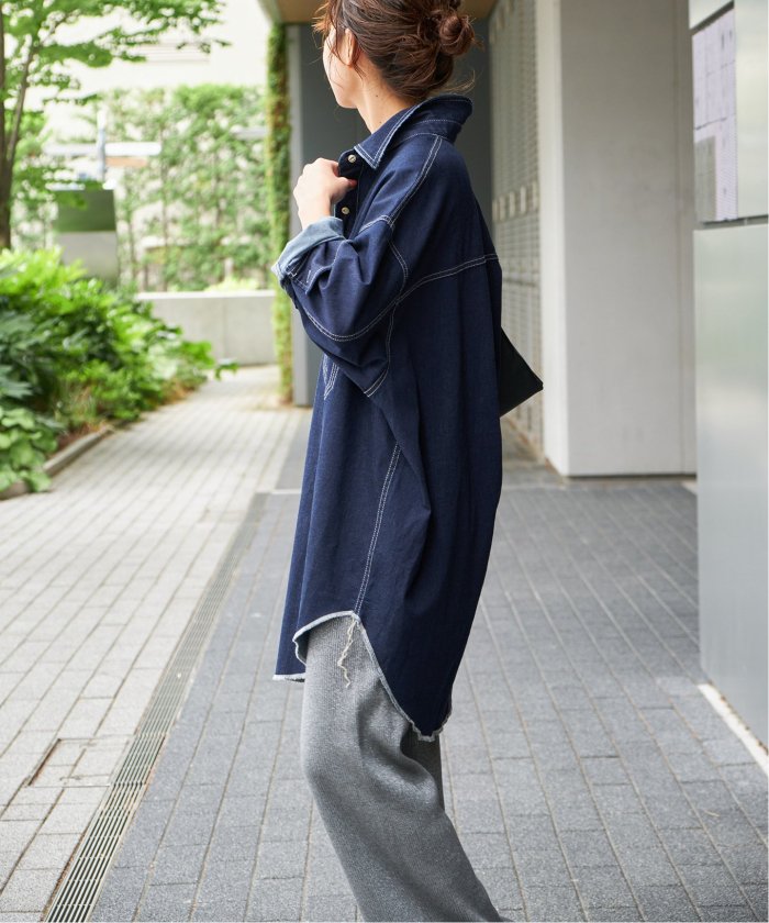 スピックアンドスパーン　デニムルーズシャツ スピックアンドスパーンデニムルーズシャツ