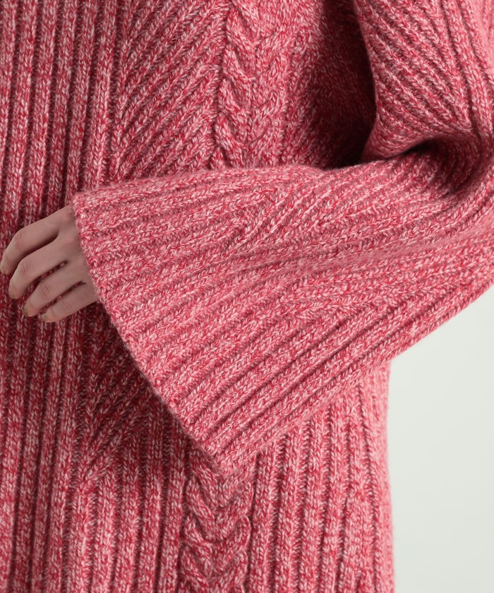 セール 40%OFF】ウールカシミヤアクア ケーブルミックスニット