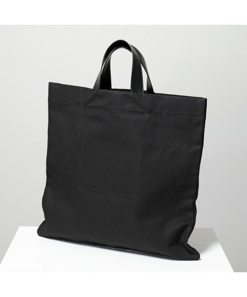 関税込【Jil Sander】ロゴプリント スクエアトートバッグ ☆Jil Sander☆ ロゴプリント キャンバス トートバッグ (Jil