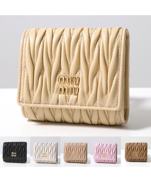 セール】ミュウミュウ Miu Miu MIUMIU 三つ折り財布 MATELASSE セール】ミュウミュウ Miu Miu MIUMIU 三つ折り財布 MATELASSE