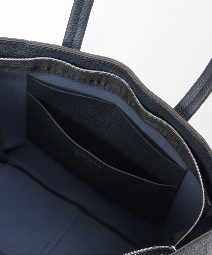 WEB別注】シボレザー 横型トートバッグ / クラッチバッグ付き