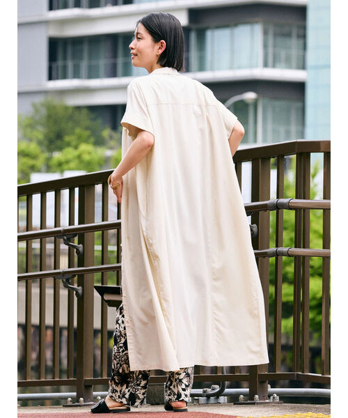 805t*美品 アップルハウス リネン混 ピンタック シャツワンピース 805t*美品 アップルハウス リネン混 ピンタック シャツ