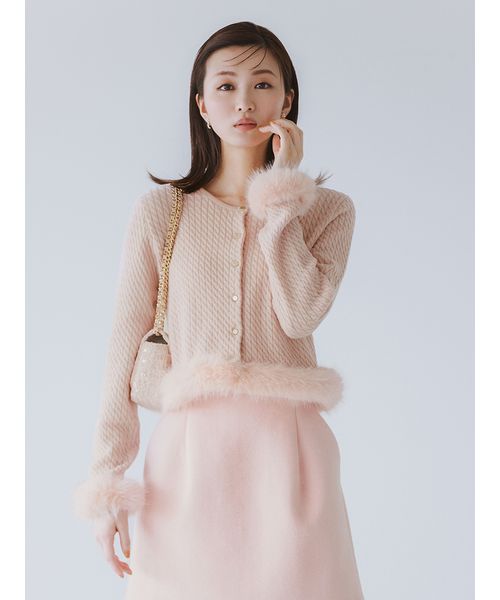 セール 30%OFF】ケーブルニットファーカーデ(506586936