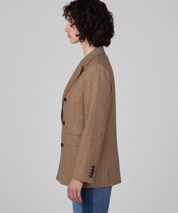 フォクシーFOXEY 金ボタンダブルブレストロングジャケット 紺40
