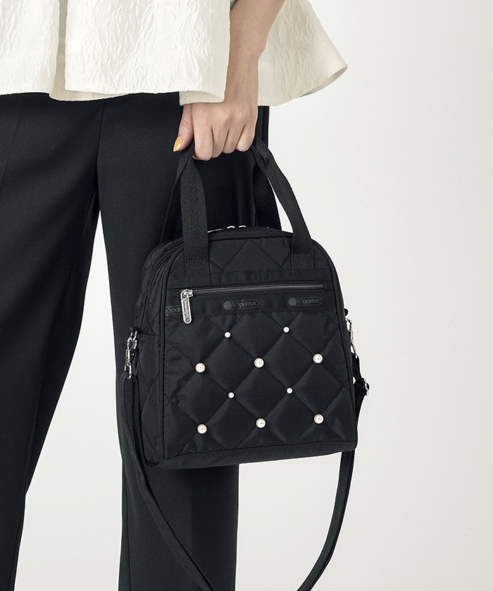 N/S MINI SATCHEL W PEARLSブラックパール(506417969