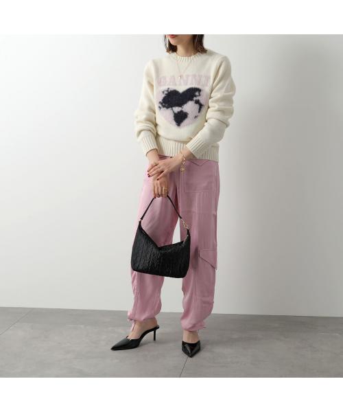 【GANNI】フェミニンバックルバレリーナ 関税 送料込 GANNI バッグ BUTTERFLY MEDIUM POUCH SATIN A5217 5893