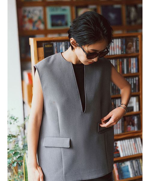 セール 50%OFF】キーネックコクーンプルベスト(506590969