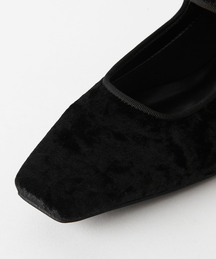 セール50%OFF】クラッシュベルベット ストラップ フラット
