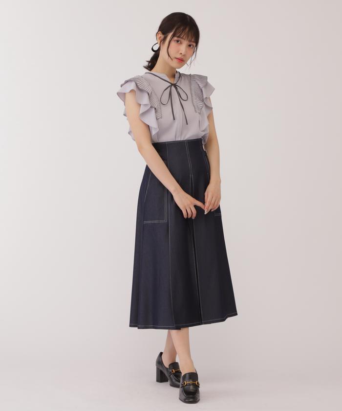 セール】プリーツラッフルフリルブラウス(506548504) | ジル