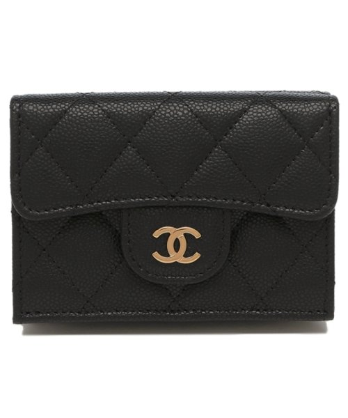シャネル CHANEL 三つ折り財布 マトラッセ ゴールド金具 ミニ財布 