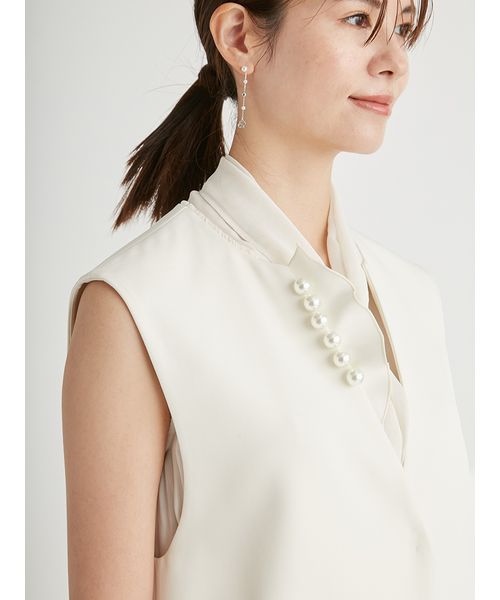 セール 40%OFF】フリルパールネックロングジレ(506598779 セール 40%OFF】フリルパールネックロングジレ(506598779