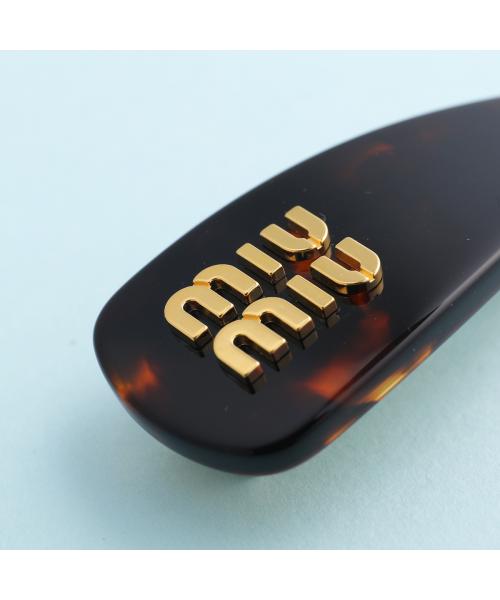 MIUMIU バレッタ 5IF150 2CPX メタルロゴ(506599615) | ミュウ