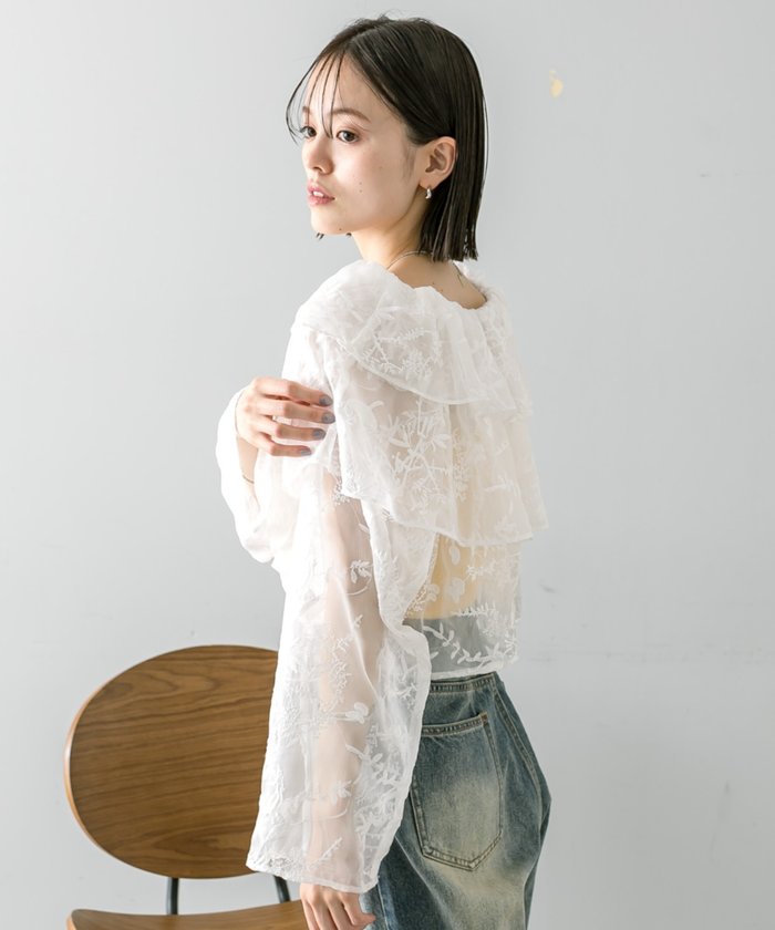 新品未使用】ミスティック レースボレロブラウス オフホワイト