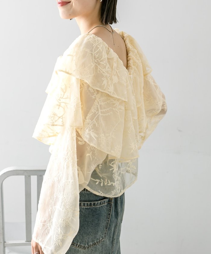 フィグ　レースボレロブラウス ケミカルレースボレロブラウス | GIANNI LO GIUDICE(Women