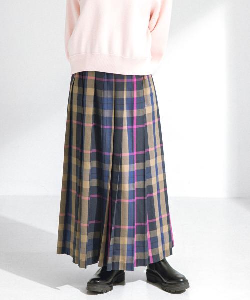セール 50%OFF】『低身長向けも展開』チェックプリーツイージー