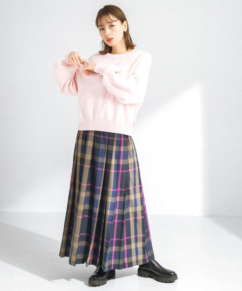 セール 50%OFF】『低身長向けも展開』チェックプリーツイージー