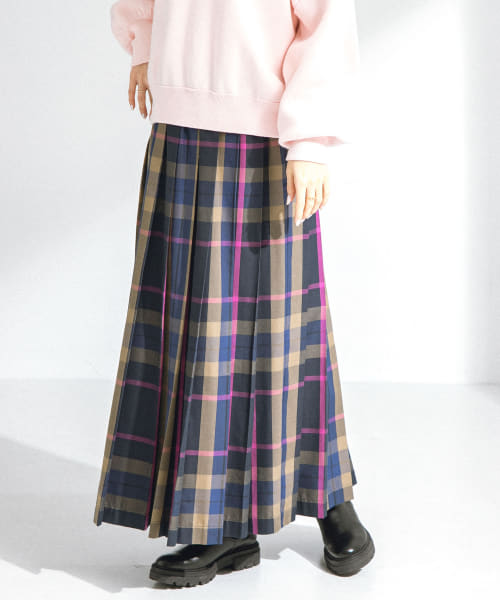 アーバンリサーチ 「低身長向けも展開」チェックプリーツイージースカート URBAN RESEARCH Sonny Label スカート 「低身長向けも展開
