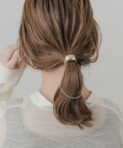 クーポン】【セール 50%OFF】ボールチェーン2WAYヘアカフ