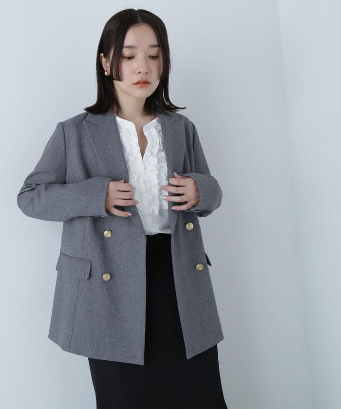 【未使用】ナチュラルビューティーベーシック ♡ ダブルブレストボクシージャケット ダブルブレストボクシージャケット 24AW(506514602