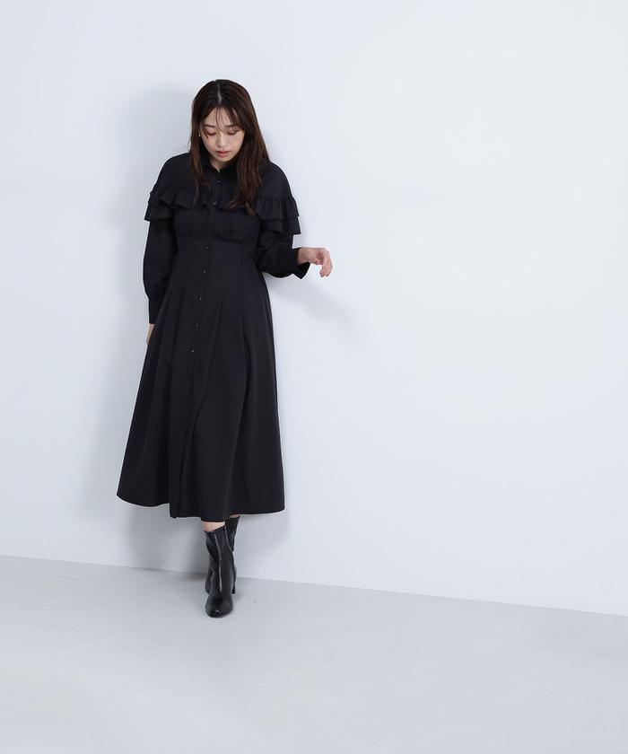 セール 50%OFF】ヨークフリルシャツワンピース 24AW(506616239