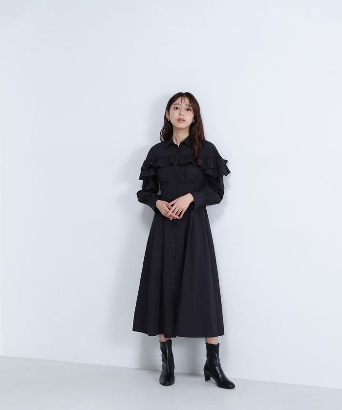 セール 50%OFF】ヨークフリルシャツワンピース 24AW(506616239