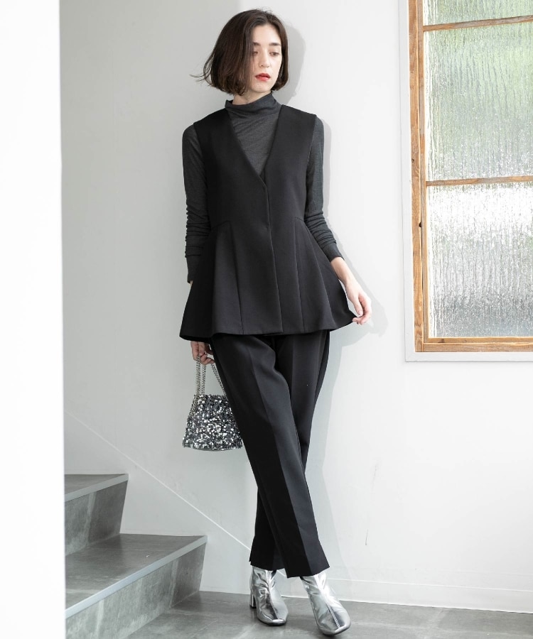 セール 30%OFF】ペプラムジレ／セットアップ対応【洗濯機洗い可