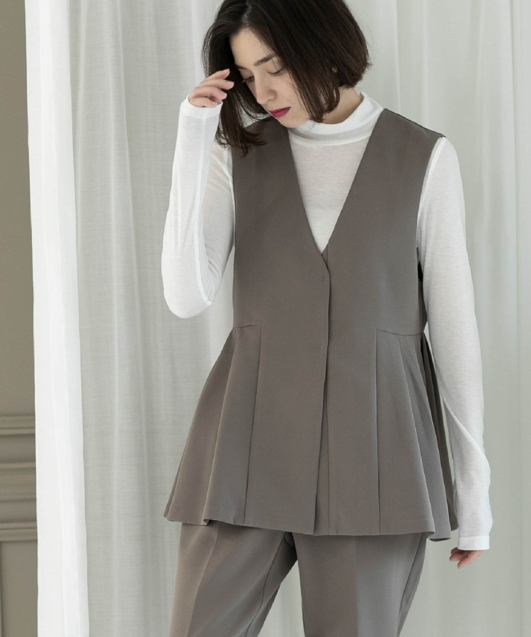 セール 30%OFF】ペプラムジレ／セットアップ対応【洗濯機洗い可