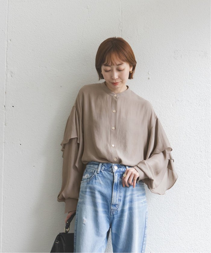 追加》ドライシフォンラッフルスリーブブラウス(506639566 追加》ドライシフォンラッフルスリーブブラウス(506639566