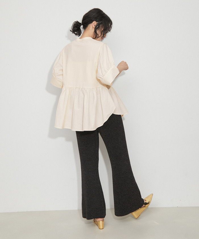 ADAM ET ROPÉ FEMME★バウンスカフスプルオーバー ベージュ ADAM ET ROPE'｜【再入荷・サステナブル・洗える・UVカット