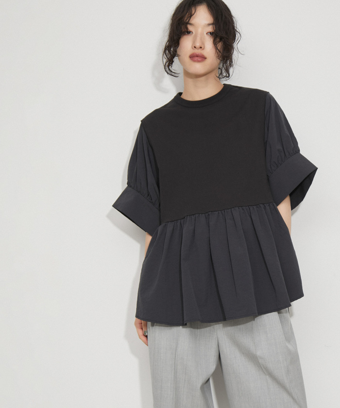 極美品　アダムエロペ　【接触冷感】・【UVカット】バウンスカフスプルオーバー 接触冷感】・【UVカット】バウンスカフスプルオーバー
