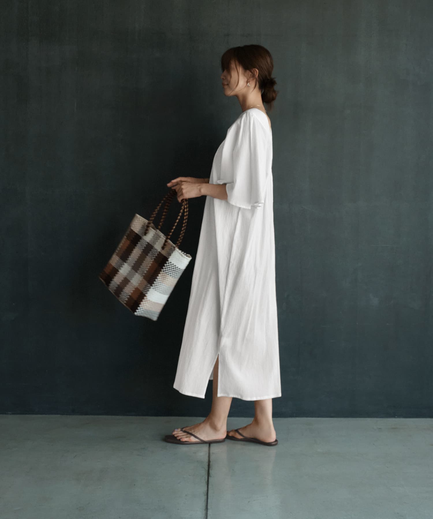argueアギュー デニムカフタンワンピース ARGUE / アギュー】18SS denim caftan dress/デニムカフスタン